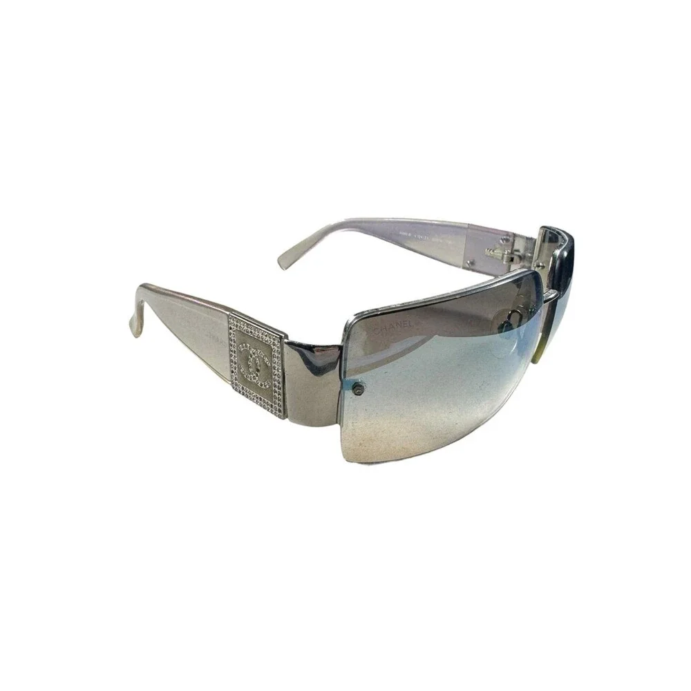Chanel 4095 Iridescent Rimless Sunglasses Crystal Rhinestone Rare VTG